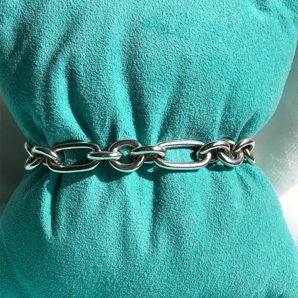 TIFFANY & CO. STERLING SILVER LOCK BRACELET - Picture 2 of 4